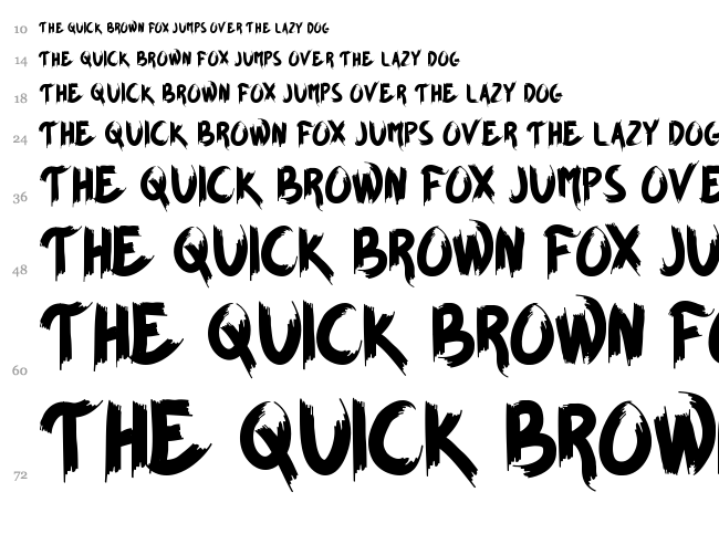 Brown Foxy font waterfall